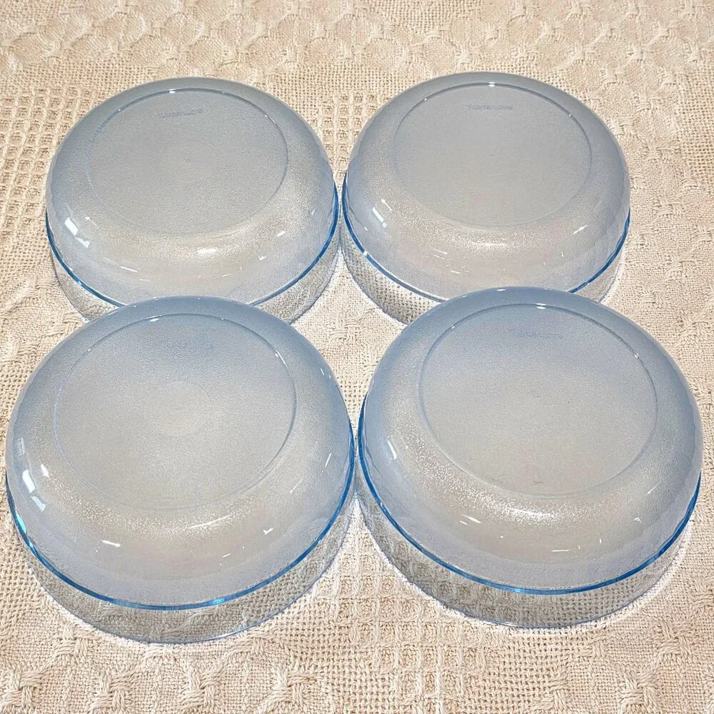 Authentic Tupperware Preludio Transparent Blue Acrylic Cereal Soup Bowls 2108